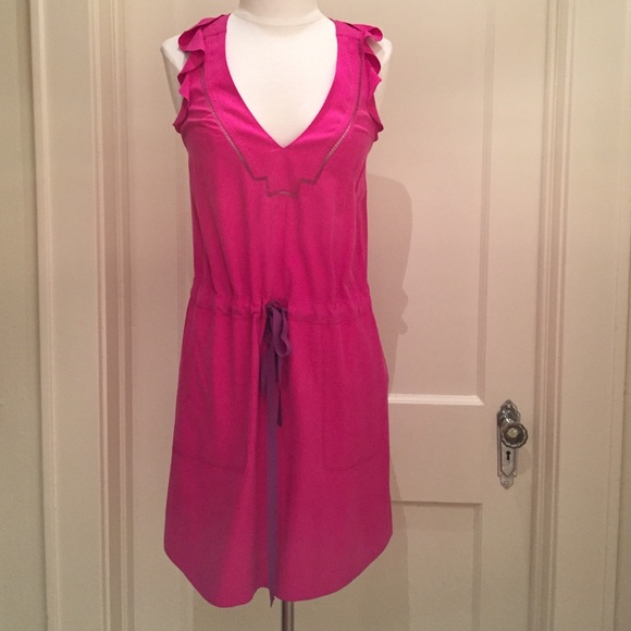 Rebecca Taylor fuschia drawstring dress