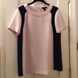 J. Crew Blush-black colorblock top.