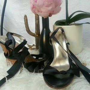 Martinez Valero Ballerina Lace Up Wedge Sandal