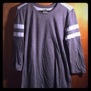 PINK jersey-style 3/4 sleeve tee