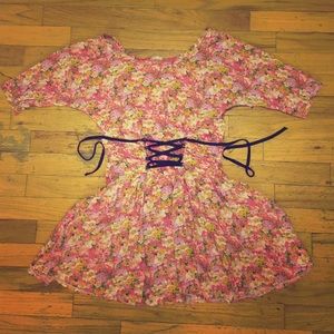 Pink floral tunic top