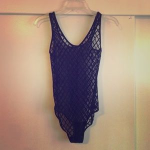 NWOT American Apparel Black Sheer Tank Bodysuit