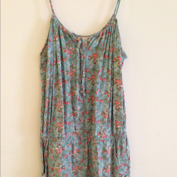 Floral tank top romper