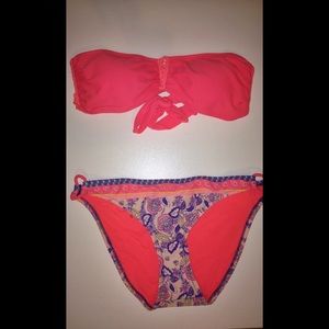 american eagle outfitters 2-piece coral bikini