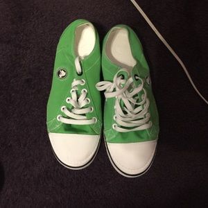 Green croc tennis shoes
