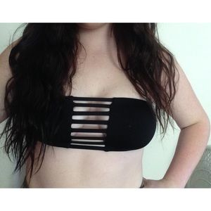Black strappy swim top!