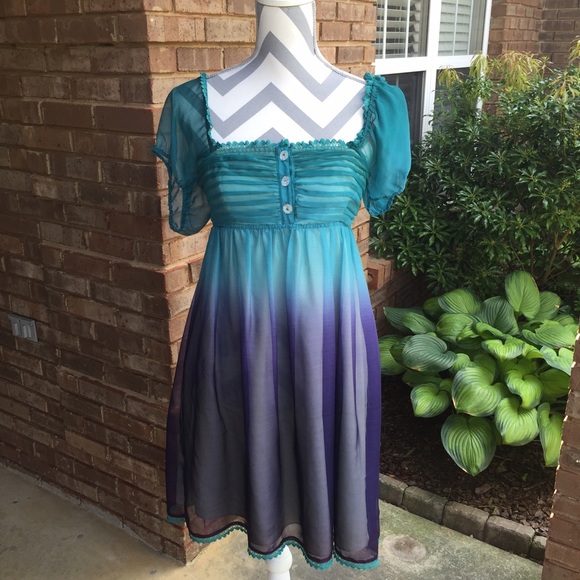 NWT Size 4 Betsey Johnson Ombre Babydoll Dress