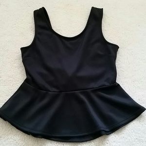 Adorable Black Peplum Top