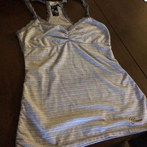 Cute grey striped guess tank top.