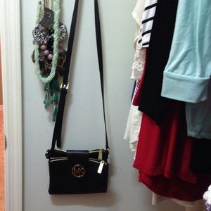 Authentic black cross body MK purse