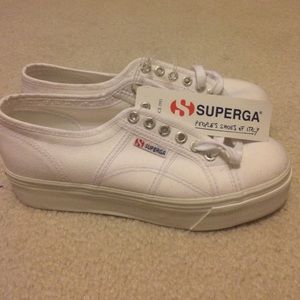 NWT Superga Platform White Sneakers