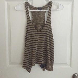 Sparkle & Fade Brown and Black Striped Tank