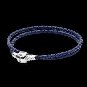 Black leather Pandora bracelet