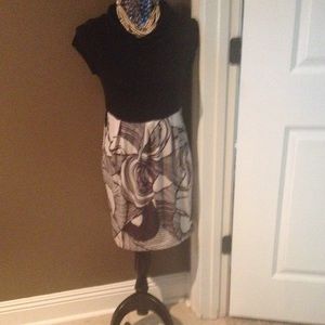 Black/Floral Fitted Dress