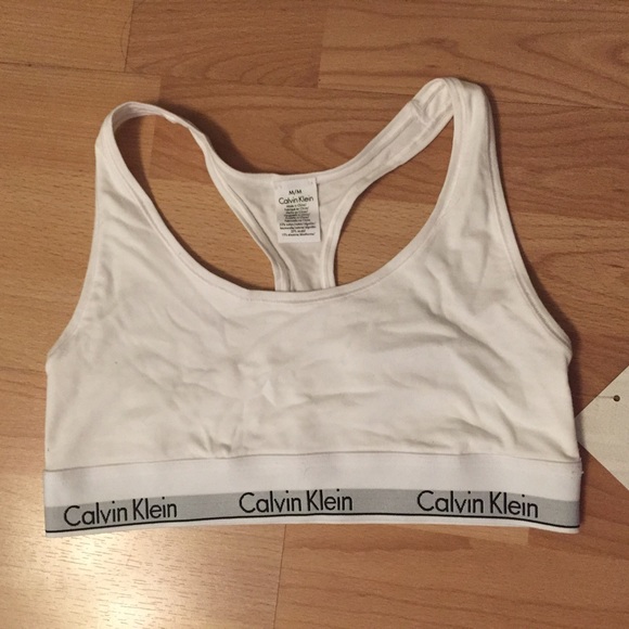 Calvin Klein White Cotton Bralette