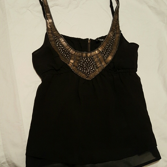 Bebe top with bronze neck and strap detailing