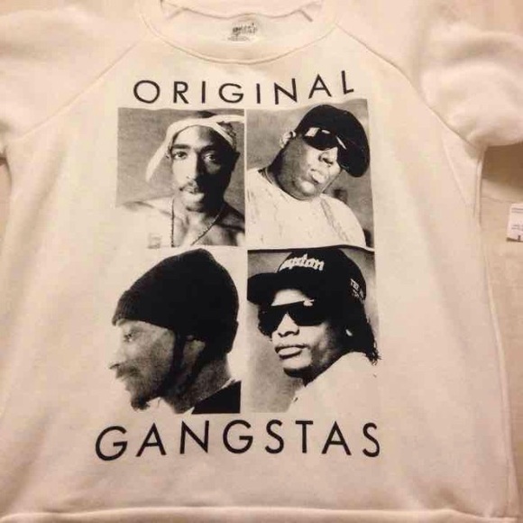 NWT White "Original Gangstas" Crewneck.