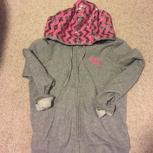 Sequin Victoria's Secret "Pink" zip up