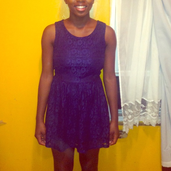 Dark Blue Lace Dress