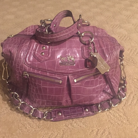 Coach Madison Embossed Croc Satchel