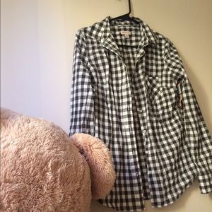 Black/ white checker flannel
