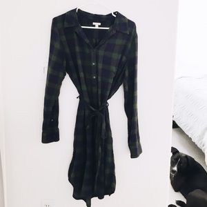 plaid shirt dress (belted)