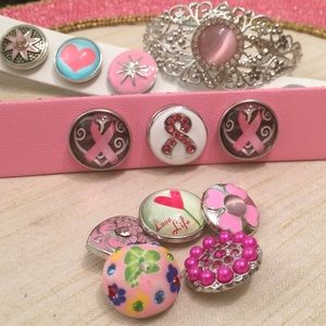 Bréast cancer awareness Snaps interchangeable