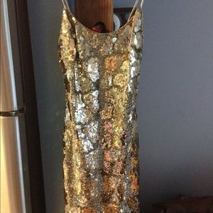 Gold sequin dress