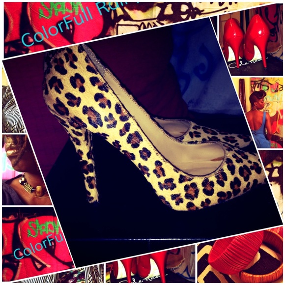 Cheetah Rabbit Hair Pumps