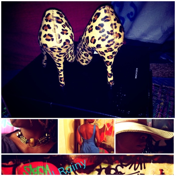 Cheetah Rabbit Hair Pumps - Picture 3 of 3