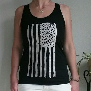 NWOT Slit/Open-Back Patriotic Tank Top