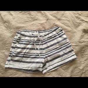 Striped linen shorts