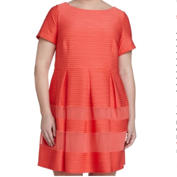 Taylor Dresses Pintucked Fit & Flare Dress NWT - Picture 2 of 8