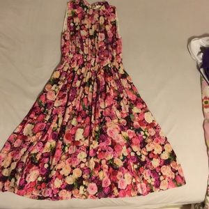 Kate spade rose print tie back dress