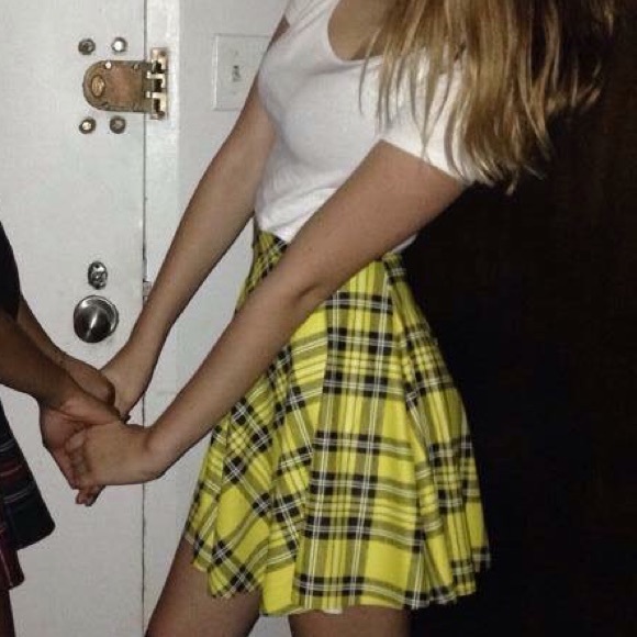 Yellow plaid skirt