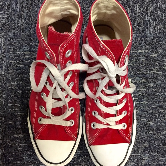 red converses sneaker high top