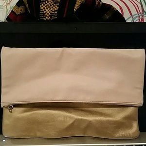 Pink and gold clutch