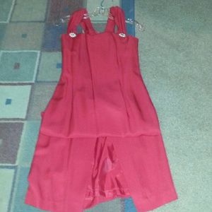 Red ankle length dress