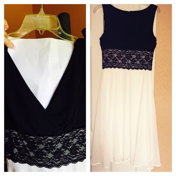 White and black dress