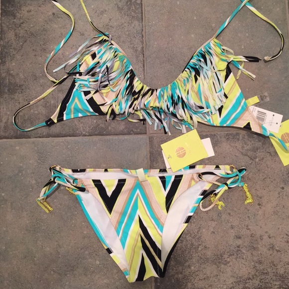 NWT fringe bikini bathing suit - Picture 3 of 4