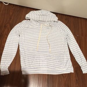 Brandy Melville blue and white striped hoodie