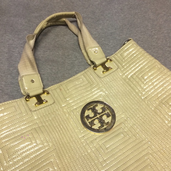 SOLD Authentic Tory Burch beige tote bag