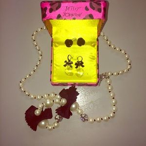 Betsey Johnson earrings and necklace