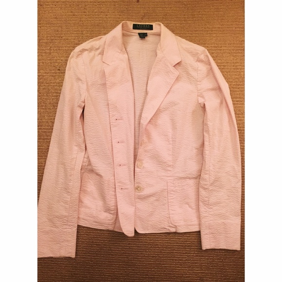 Ralph Lauren pink seersucker blazer SzSmall