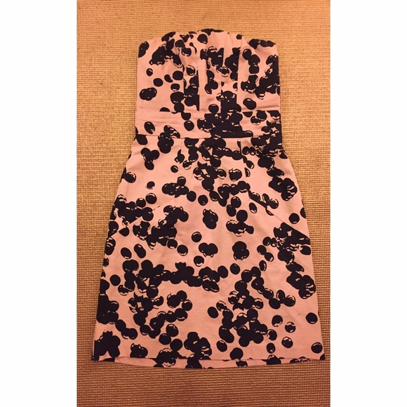 The Limited pink and black art deco dot dress