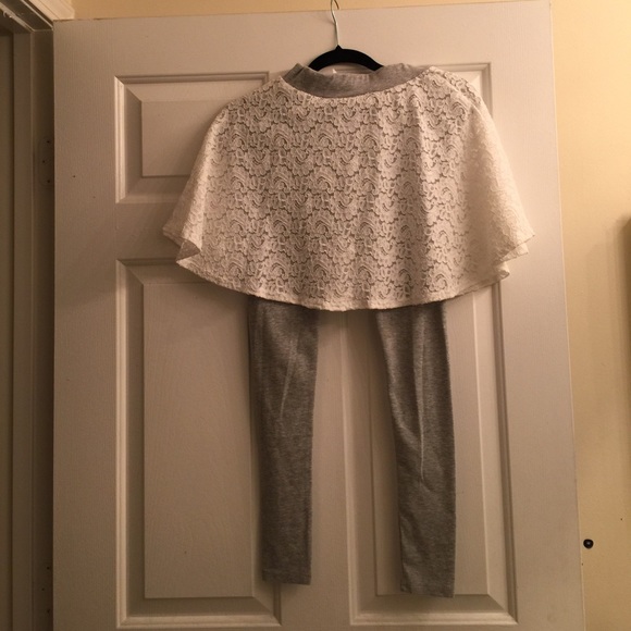 Grey Leggings with lace dress.!