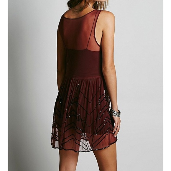❌SOLD❌Free People Embellished Slip in Plum (C) - Picture 2 of 4
