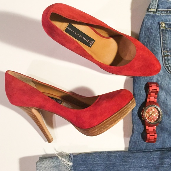 Steven by Steve Madden Shoes - Steve Madden Red Leather Heels