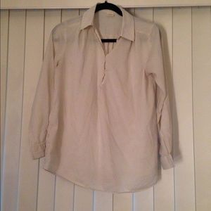 **SALE** ivory color shirt with roll-up hem