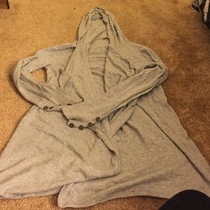 Grey sweater, with hoodie
